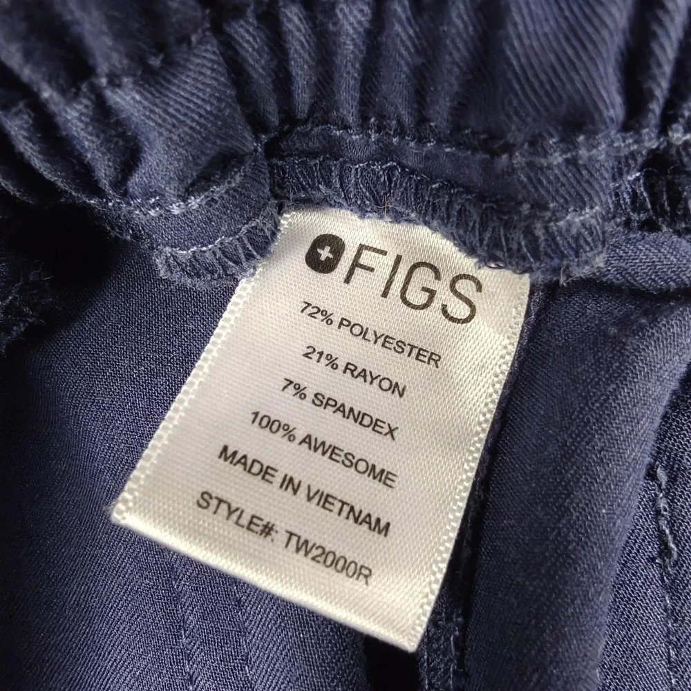 FIGS Pants Womens XS Blue Technical Collection Cargo Scrub Drawstring Pockets